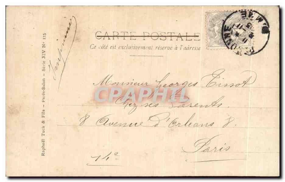 CPA Fantaisie Salon 1903 Colin Le soir Cheval  — Verso