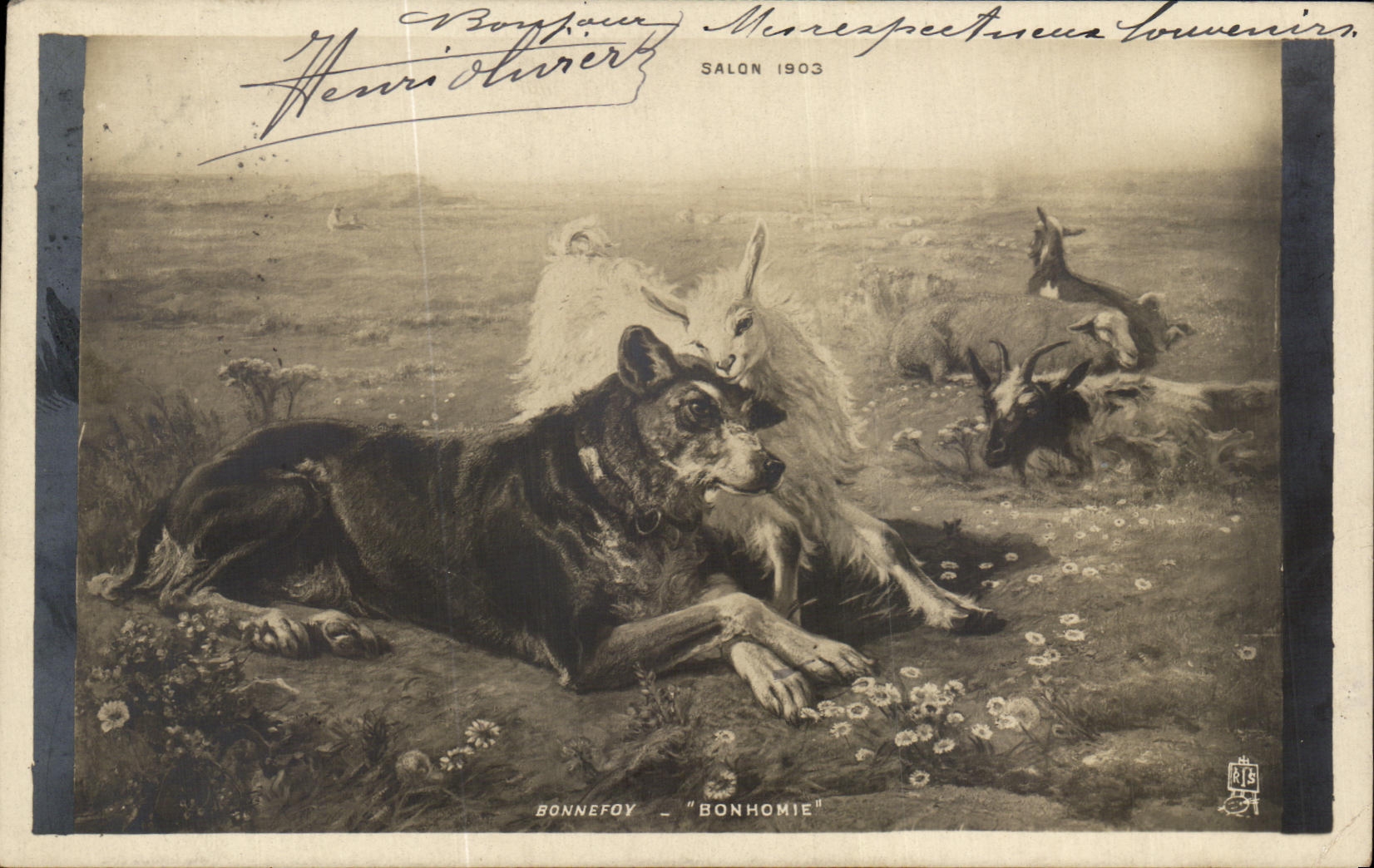 CPA Fantaisie Bonnefoy Bonhomie Salon 1903 Cheins Chevre 