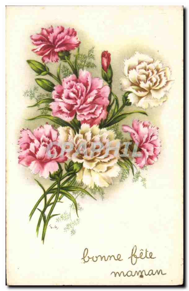 CPA Fantaisie Fleurs Bonne fete maman