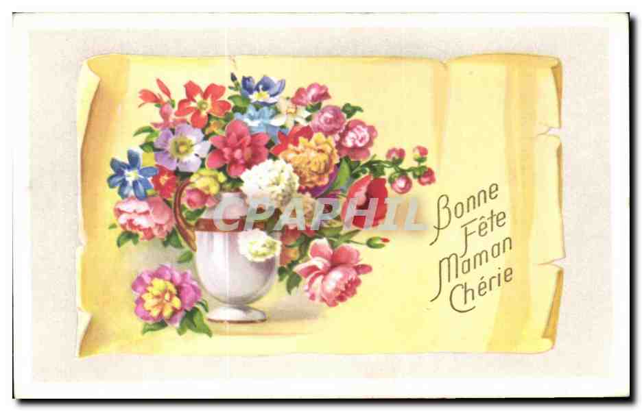 CPA Fantaisie Fleurs Bonne fete maman