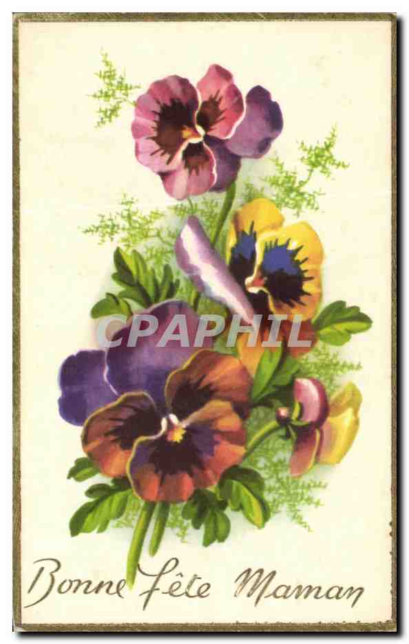 CPA Fantaisie Fleurs Bonne fete maman