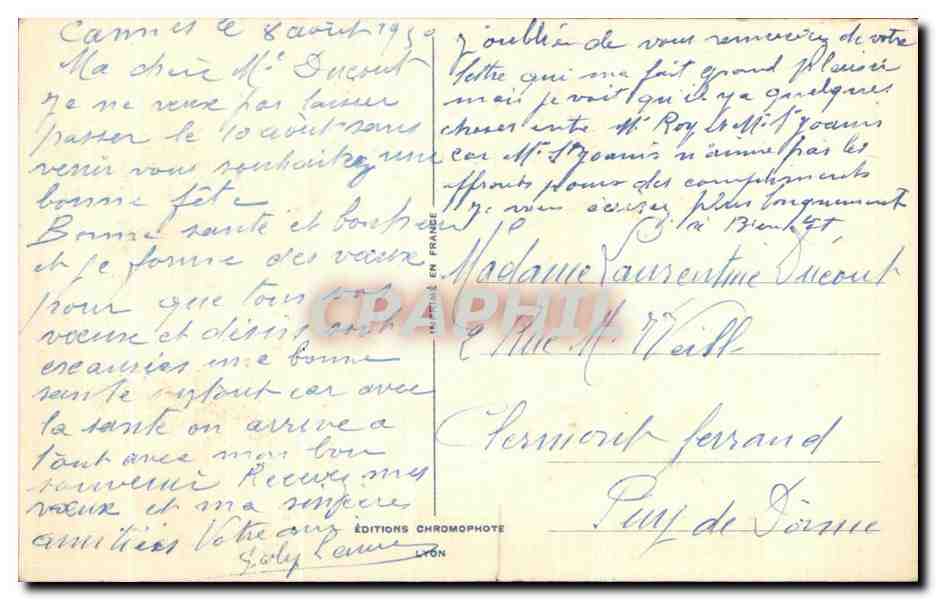 CPA Fantaisie Fleurs Bonne fete Fer a cheval — Verso