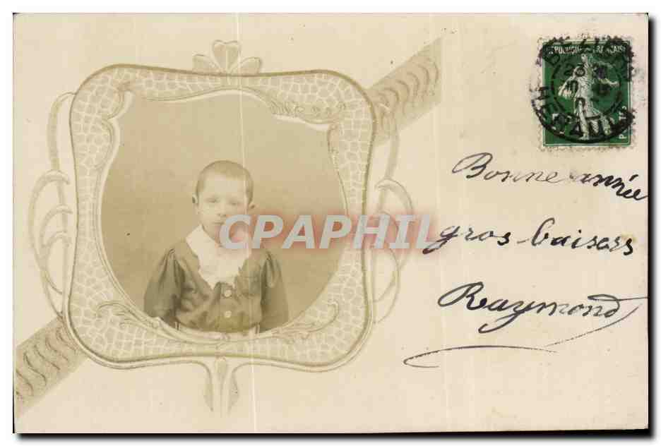 CARTE PHOTO Fantaisie Enfant Garcon Raymond