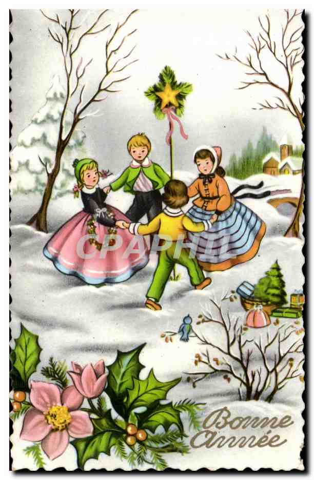 CPA Bonne Annee Enfants Fantaisie