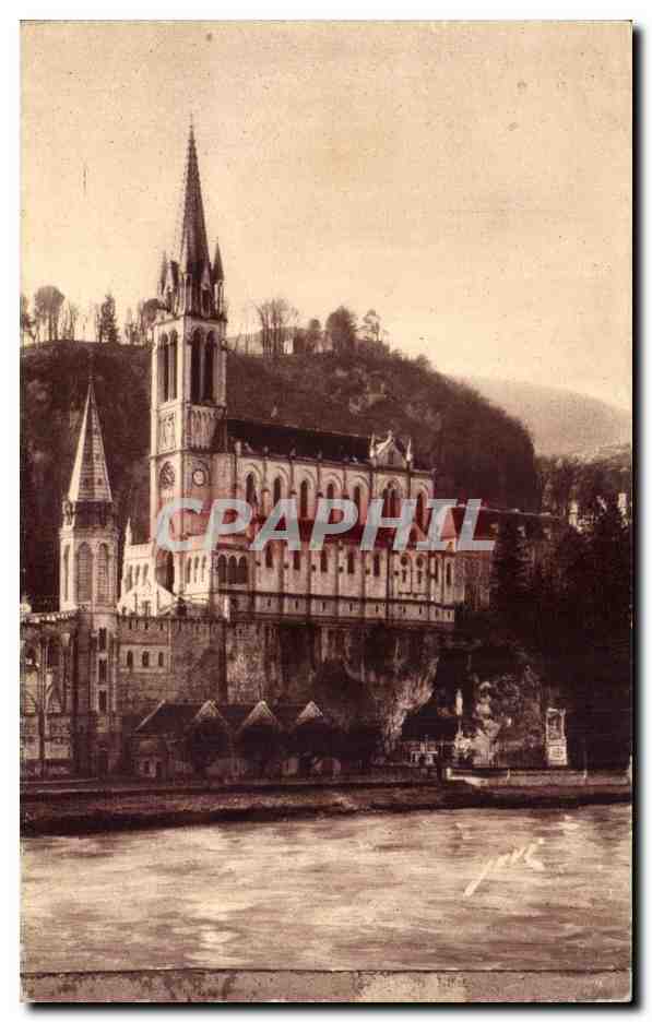 CPA Toute La France Lourdes La Basilique Et La Grotte
