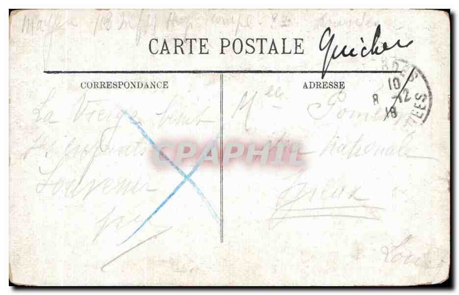 CPA Lourdes La Vierge Grotte — Verso