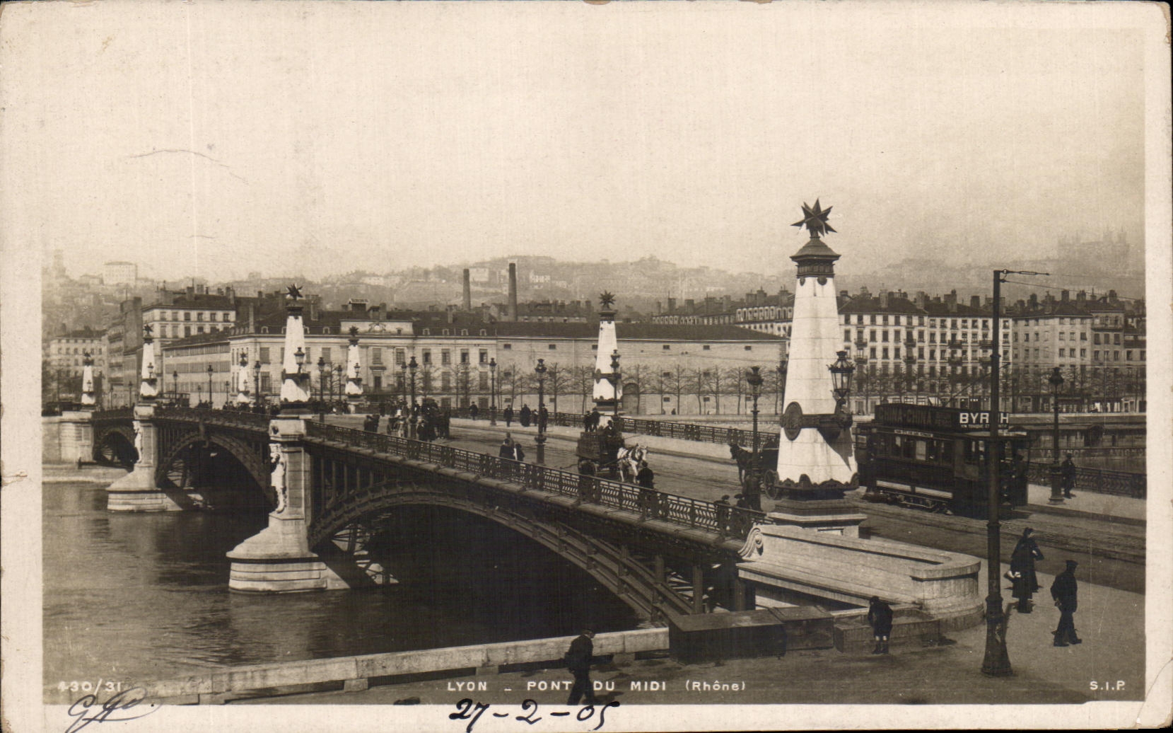CPA Lyon Pont Du Midi Tramway