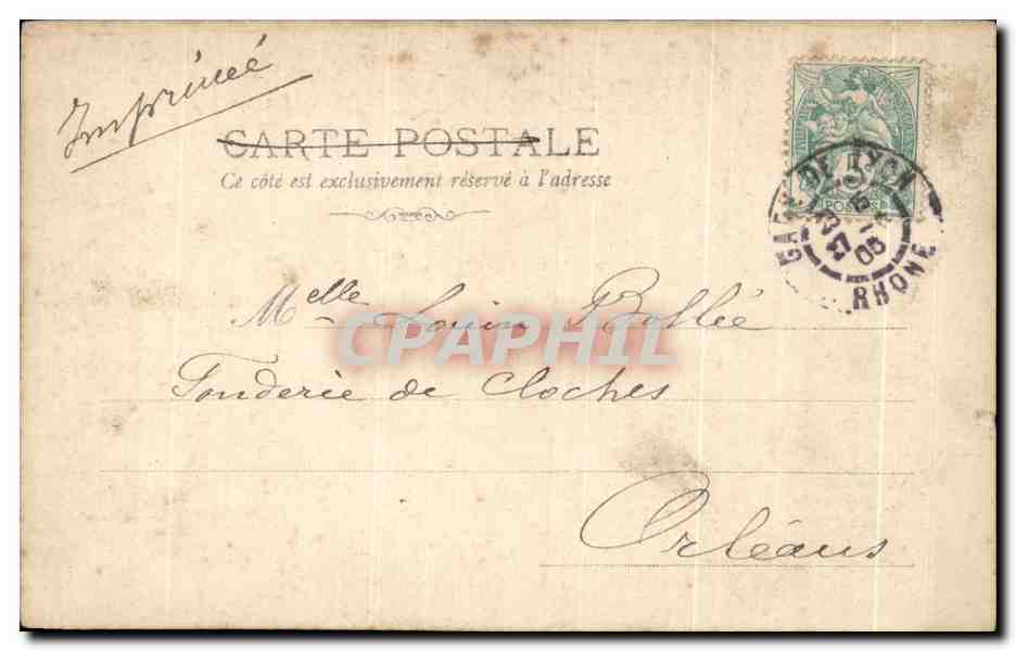 CPA Lyon Pont Du Midi Tramway — Verso