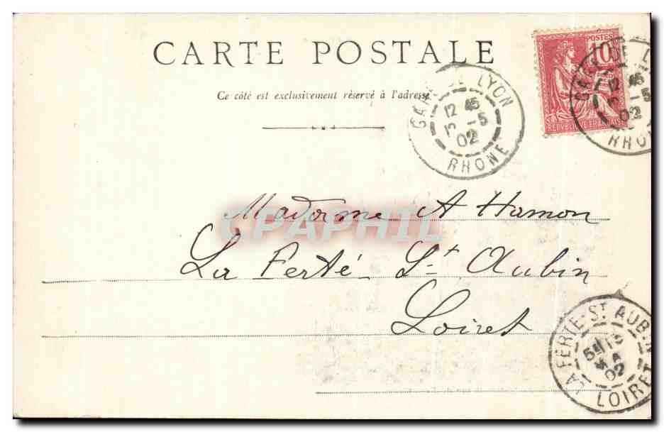 CPA Lyon Abside de Nd de Fourviere — Verso
