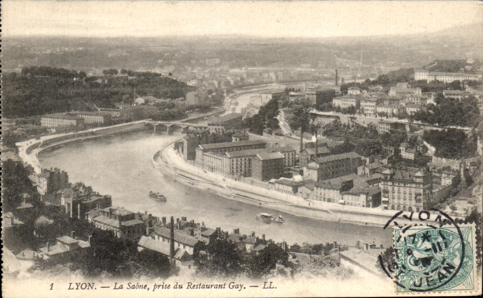 LYON — La Saône, prise du Restaurant Gay — LL.