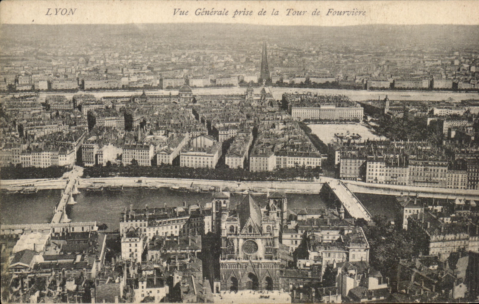 LYON — General View Taken from the Fourvière Tower — Vintage Postcard