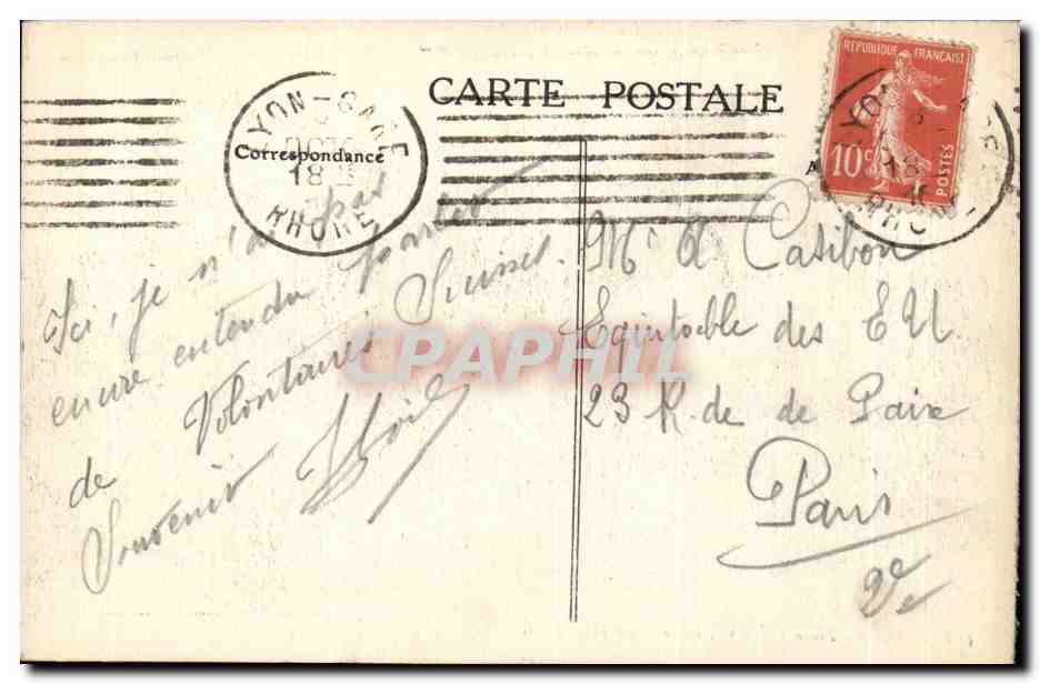 LYON — Place Bellecour, vue d'ensemble — E. R. — Verso