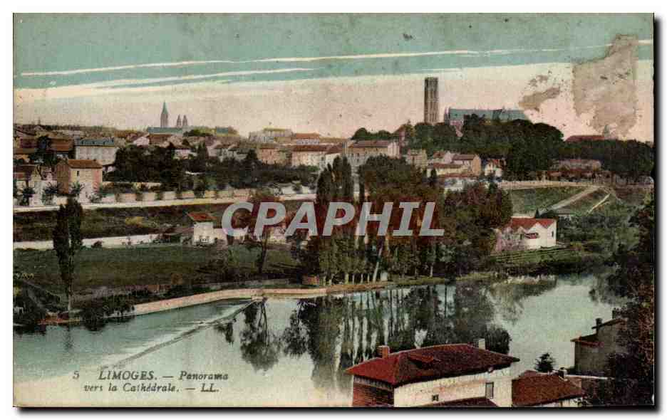 CPA Limoges Panoroma Vers La Cathedrale
