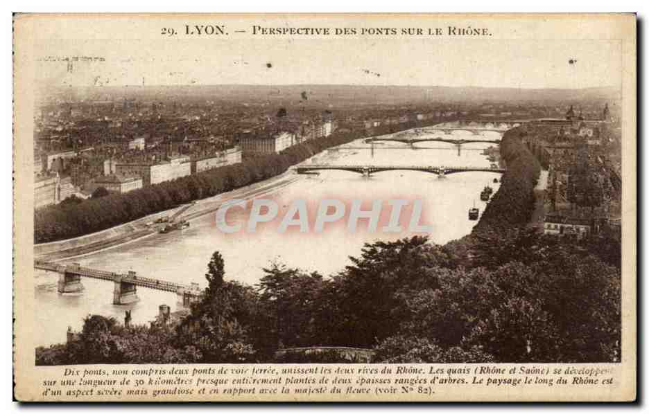 CPA Lyon Perspective Des Ponts Sur Le Rhone