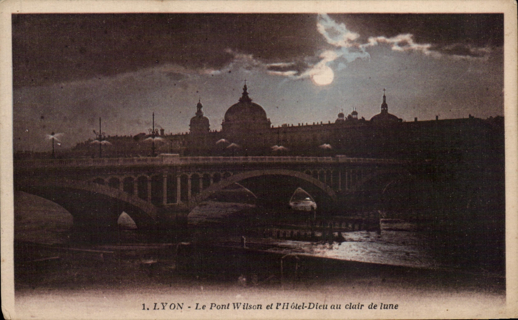 CPA Lyon Le Pont Wilson Et Dieu Au clair De Lune