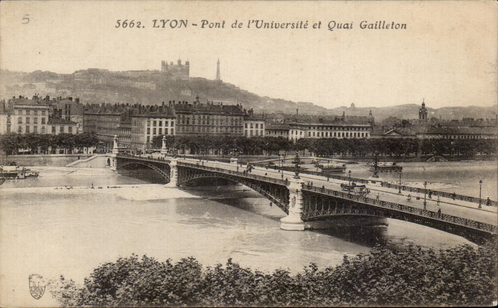 LYON - University Bridge and Gaillleton Quay — Postcard No. 5662