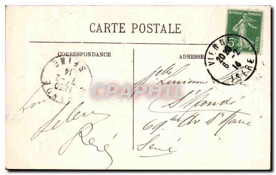 CPA Lyon La Place Bellecour Et Coteau De Fourviere — Verso