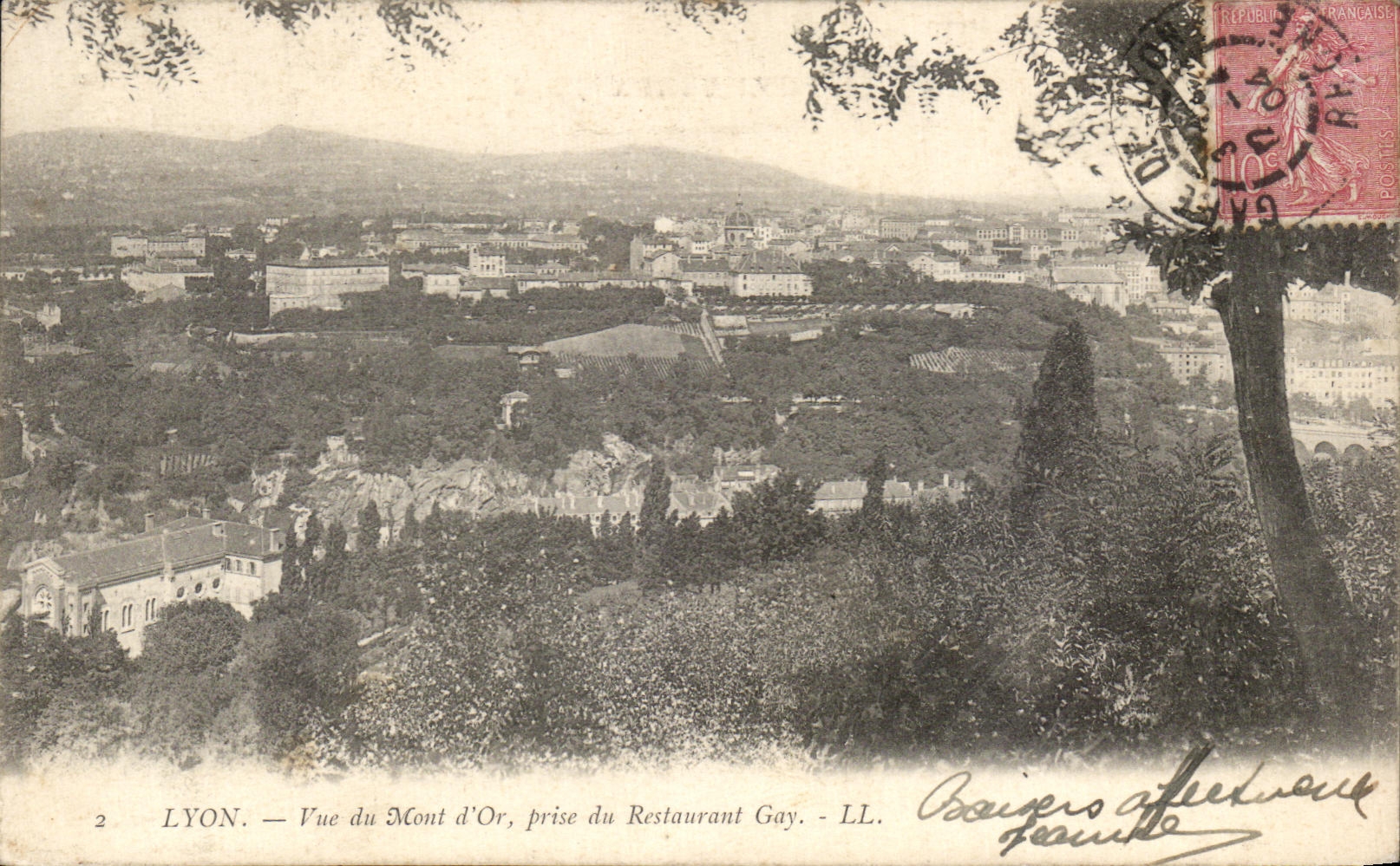 CPA Lyon Vue du Mont d'Or prise du Restaurant Gay