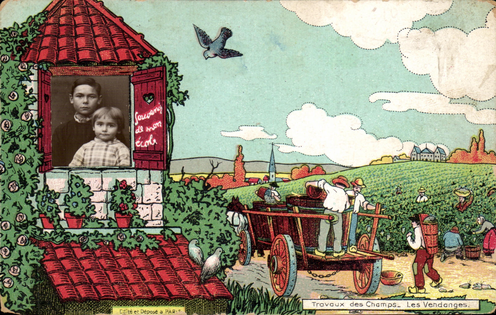 CPA Travaux des Champs Les Vendanges