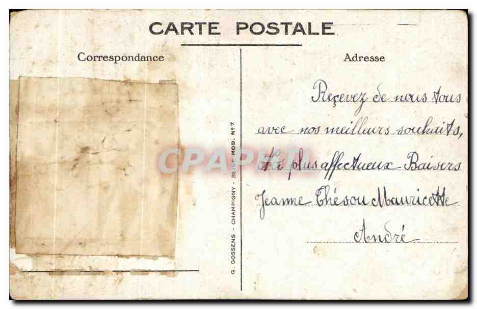 CPA Travaux des Champs Les Vendanges — Rückseite