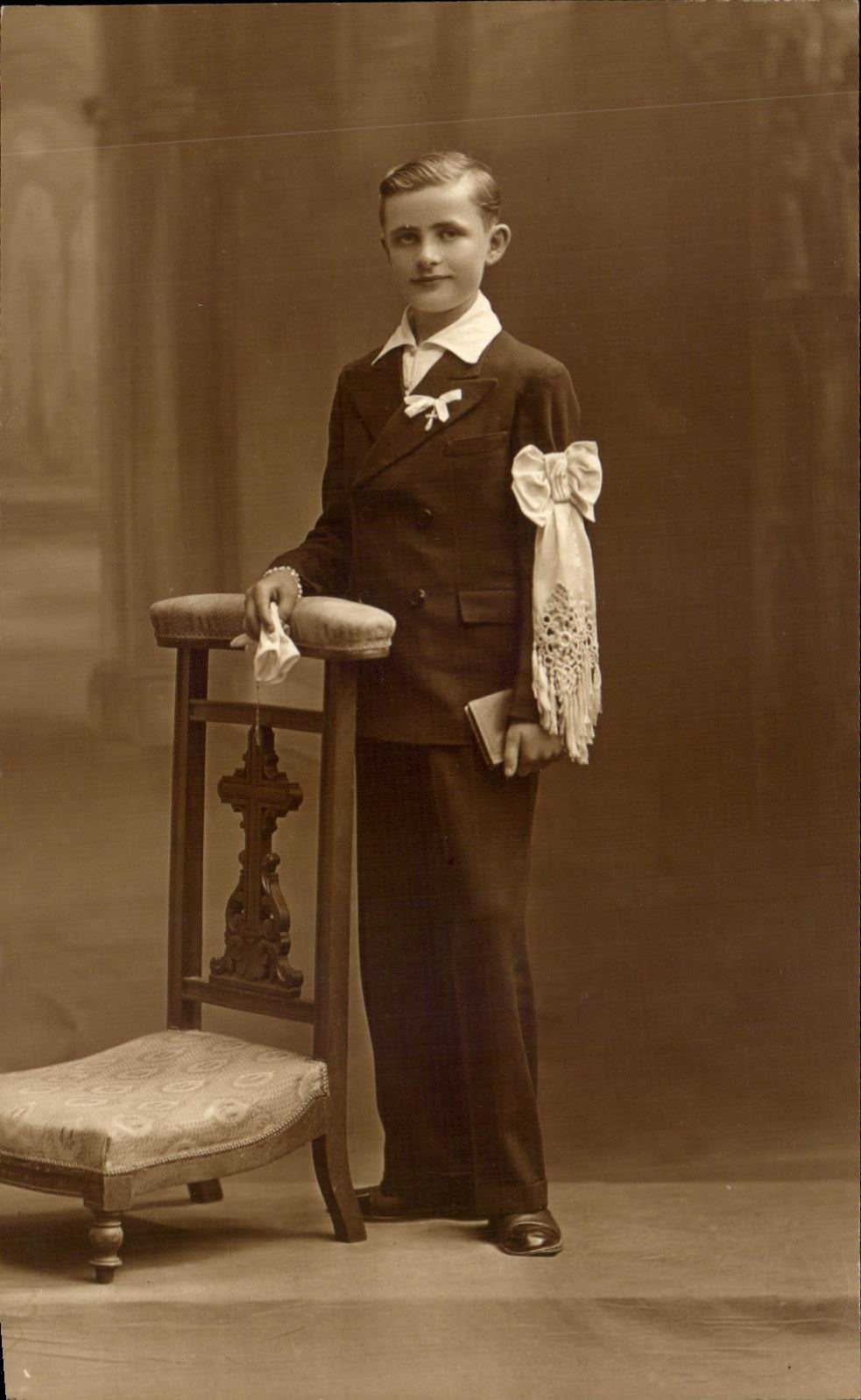 CARTE PHOTO Enfant Communiant Garcon 