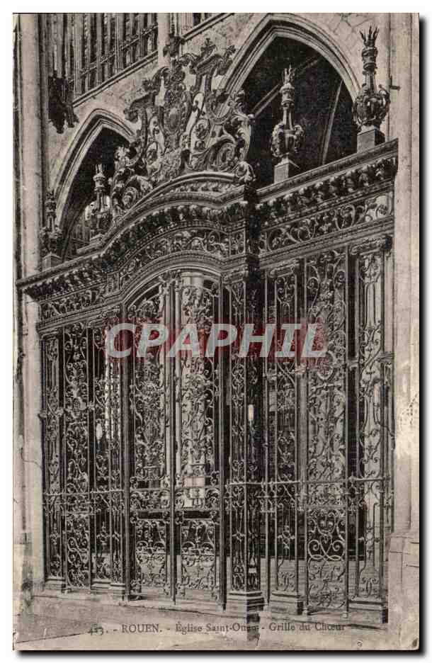 CPA Rouen Eglise Saint Ouen Grille du Choeur