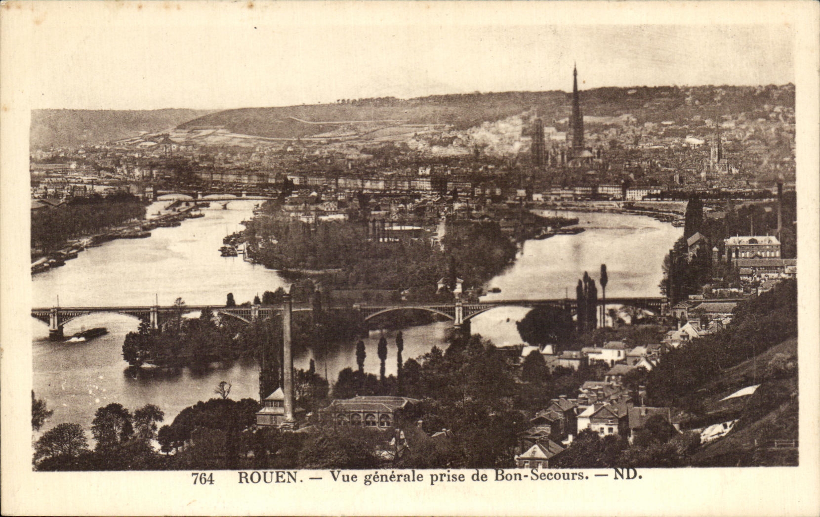 CPA Rouen Vue generale prise de Bon Secours