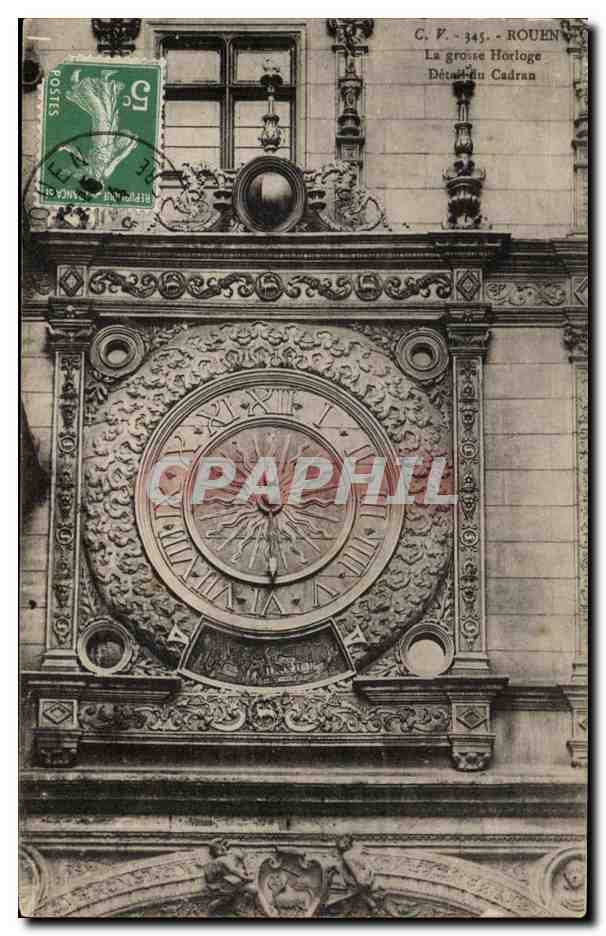 CPA Rouen La Grosse Horloge Detail du Cadran