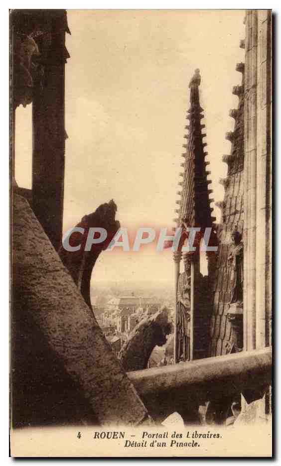 CPA Rouen Portail des Libraires Detail d'un Pinacle