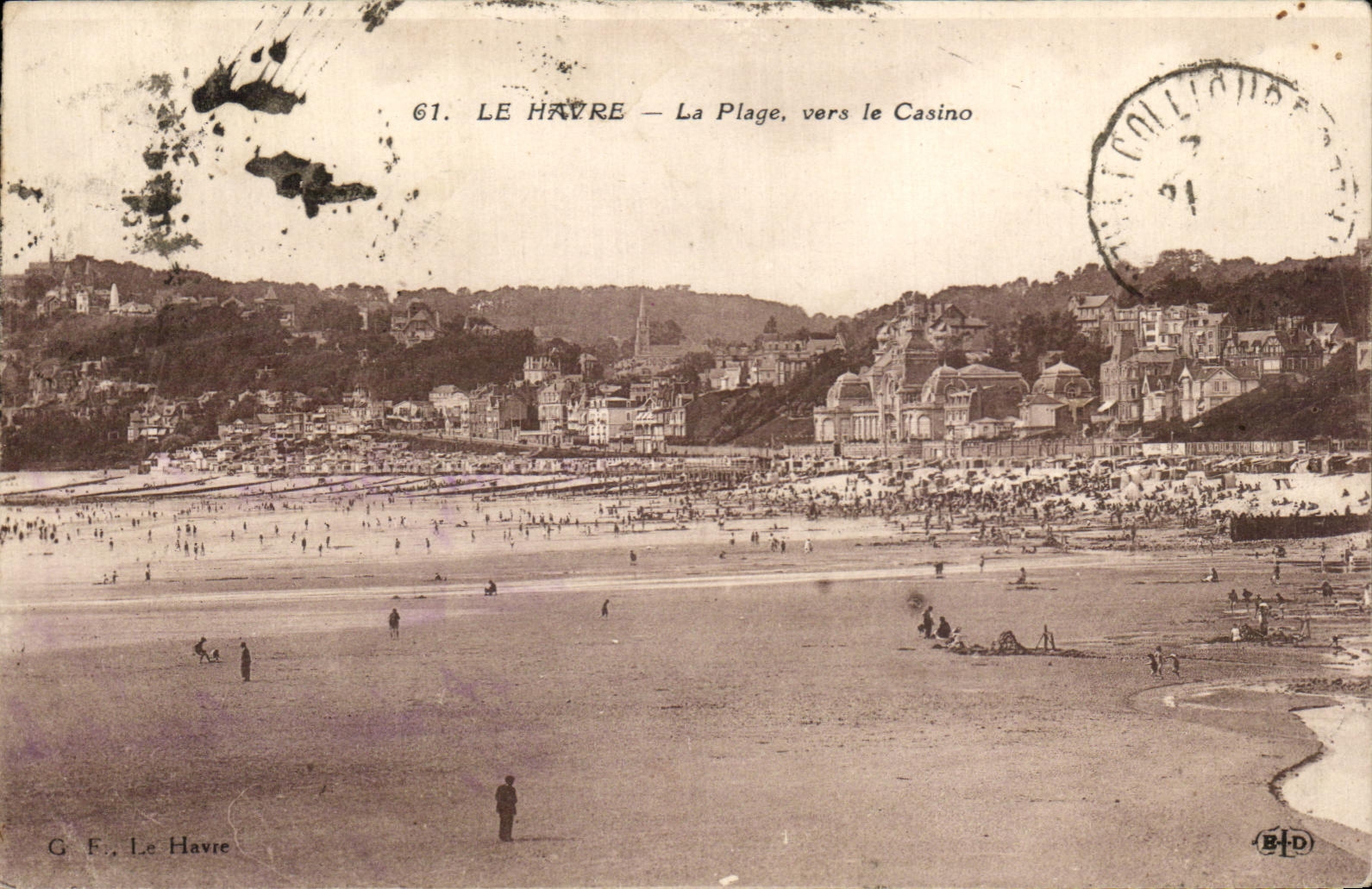 CPA Le Havre La plage vers le casino