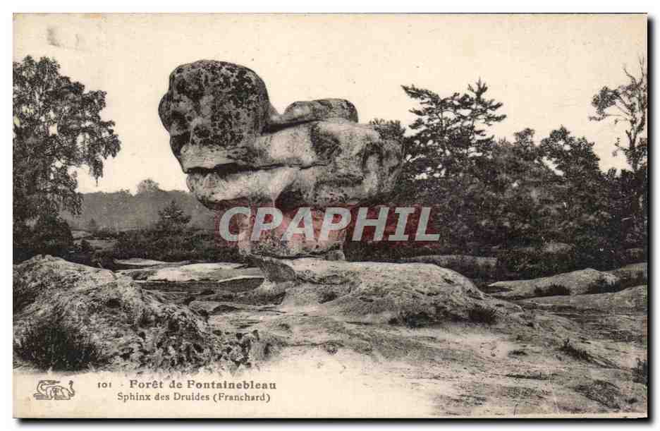 Sfinx van de Druiden — Bos van Fontainebleau — Uitgever Franchard, n° 101