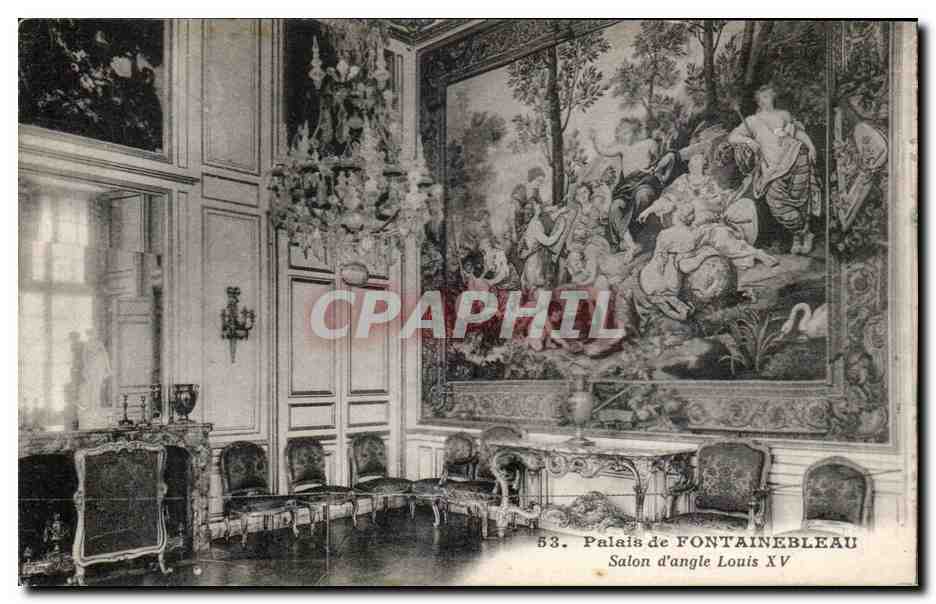 CPA Fontainebleau Palais Salon d'angle Louis XV