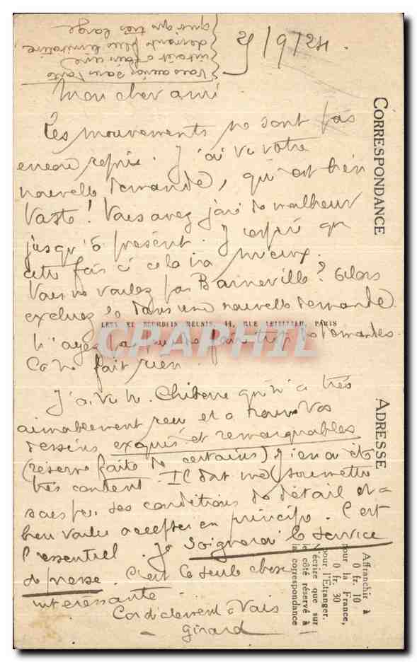 CPA Fontainebleau Chambre a coucher de Napoleon 1er — Verso
