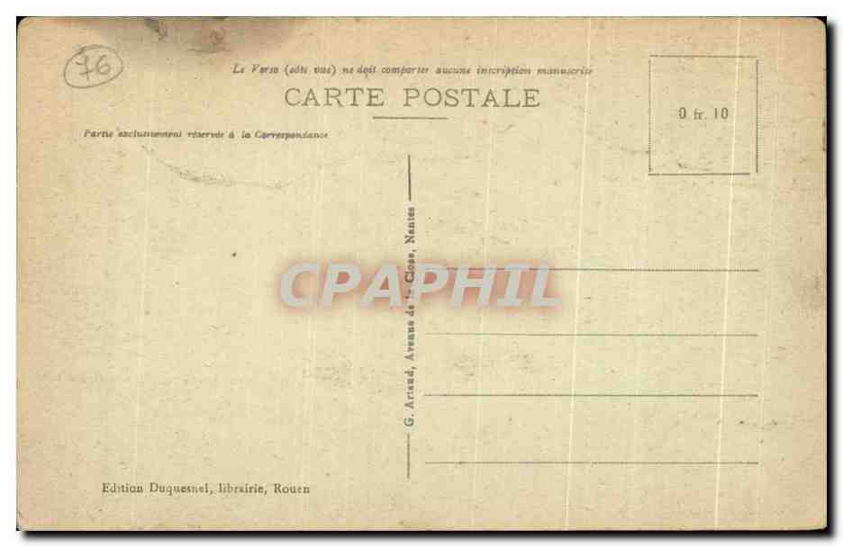 CPA Rouen la cour d'Albane — Verso
