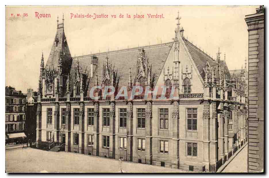 CPA Rouen Palais de justice vu de la place Verdrel
