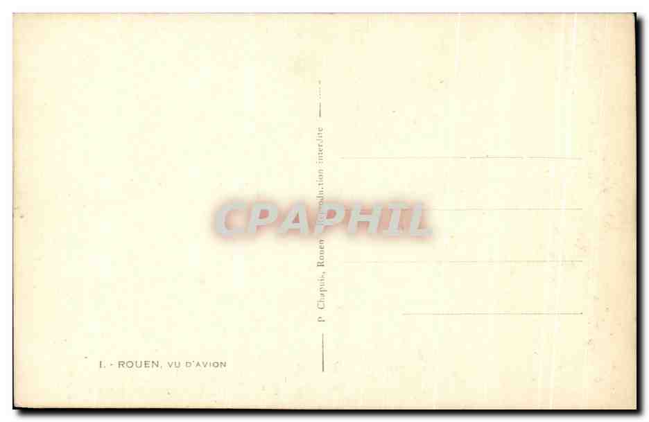 CPA Rouen Vu d'avion — Verso