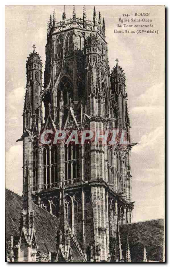 CPA Rouen Eglise Saint Ouen La tour couronnee 