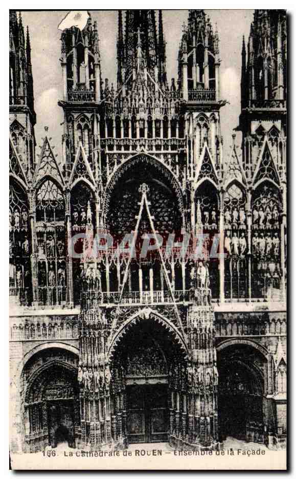 CPA La Cathedrale de Rouen Ensemble de la Facade