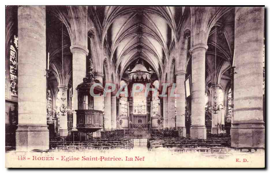 CPA Rouen Eglise Saint Patrice La Nef