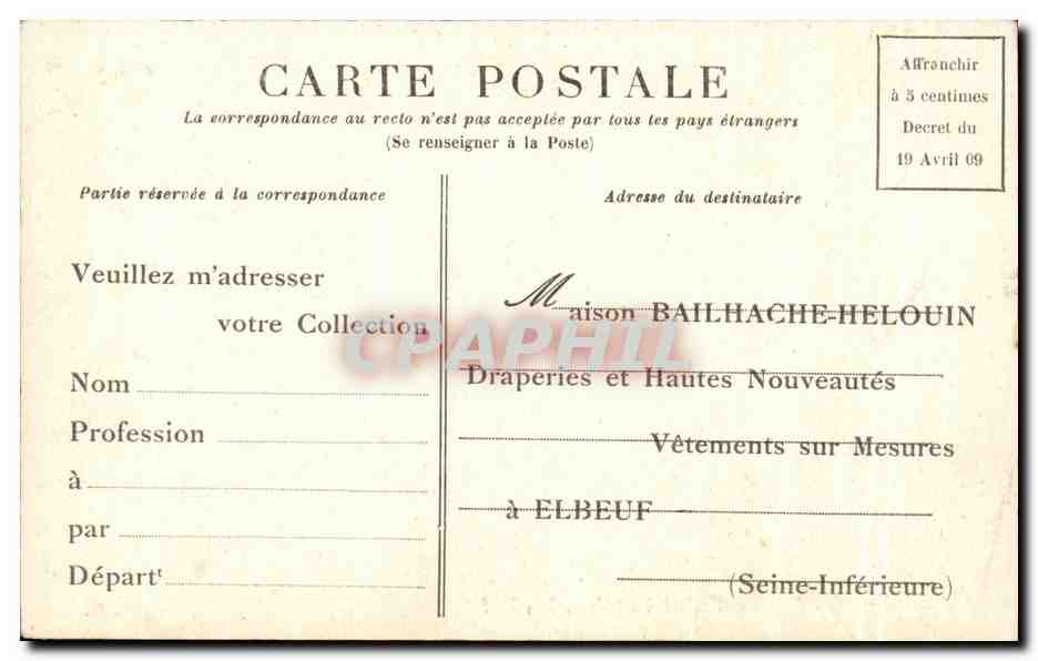 CPA Rouen Eglise Saint Patrice La Nef — Rückseite