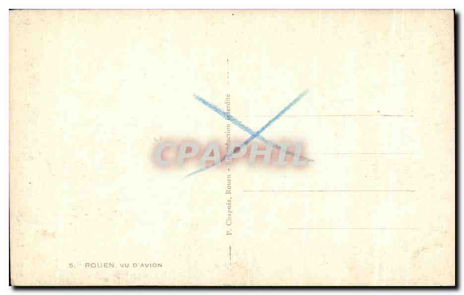 CPA Rouen Vu D'Avion — Verso