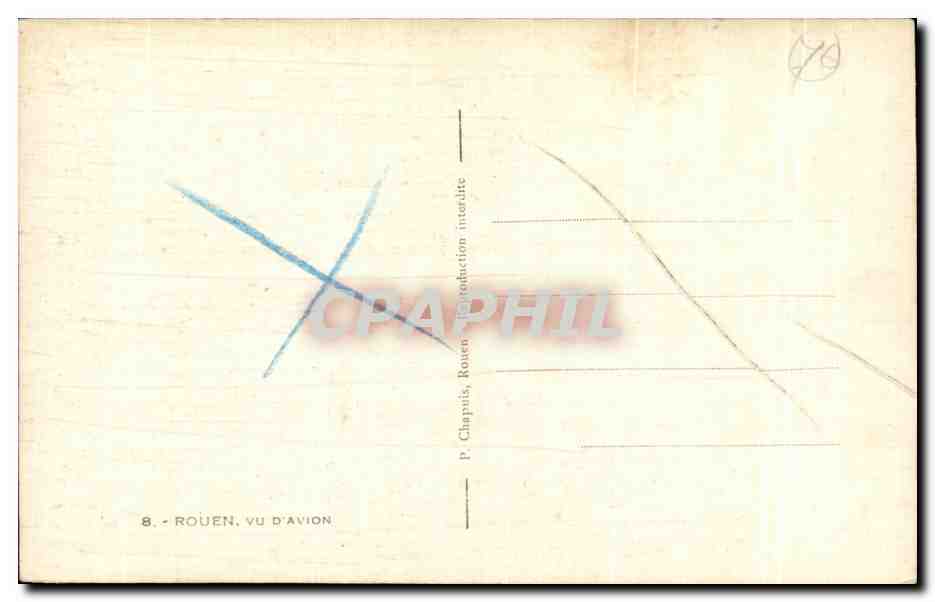 CPA Rouen Vu D'Avion — Rückseite