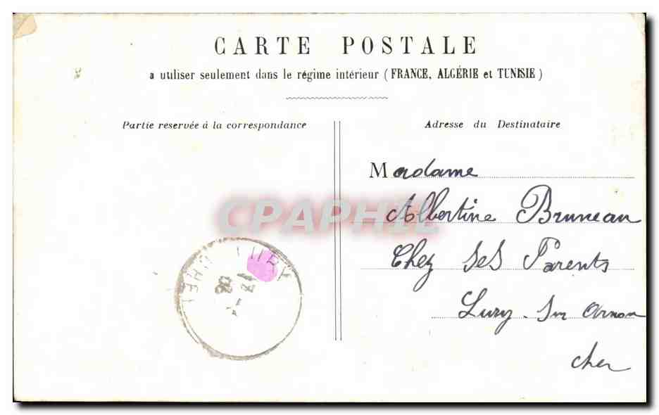 CPA Dans Le Bois De Meudon bonjour Mam'zelle Therese Fantaisie Femme Militaria — Rückseite
