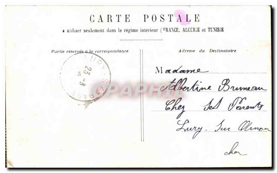 CPA Si Vous Vouliez avec moi cueillir la fraise je tiendrais le Panier Fantaisie Femme Militaria — Rückseite
