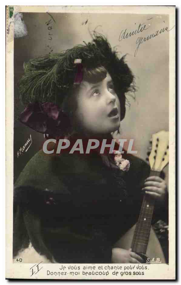 CPA Fantaisie Enfant Guitare