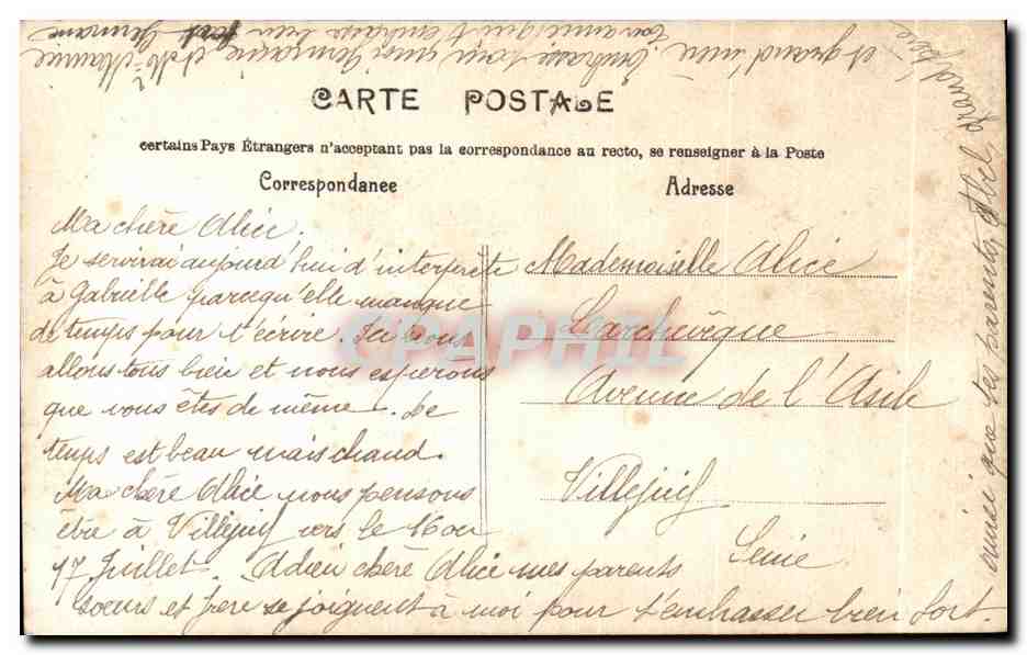 CPA Fantaisie Enfant Guitare — Rückseite