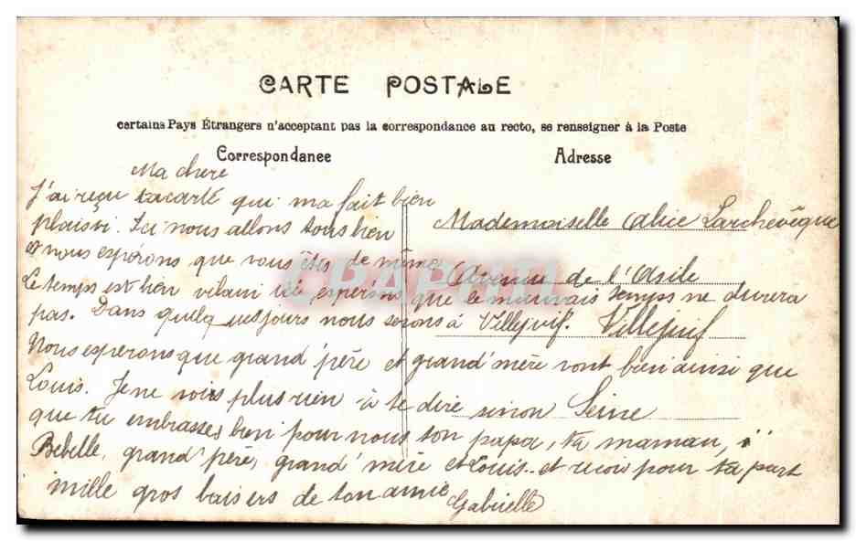 CPA Fantaisie Enfant Guitare — Rückseite