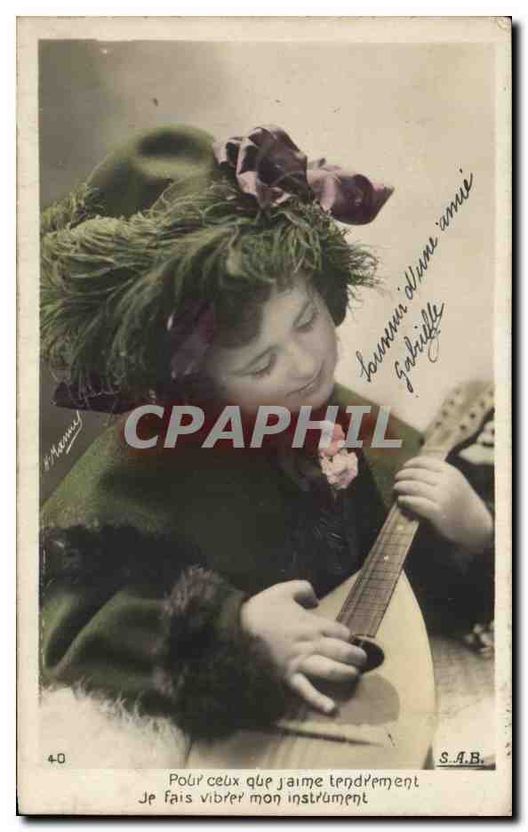 CPA Fantaisie Enfant Guitare