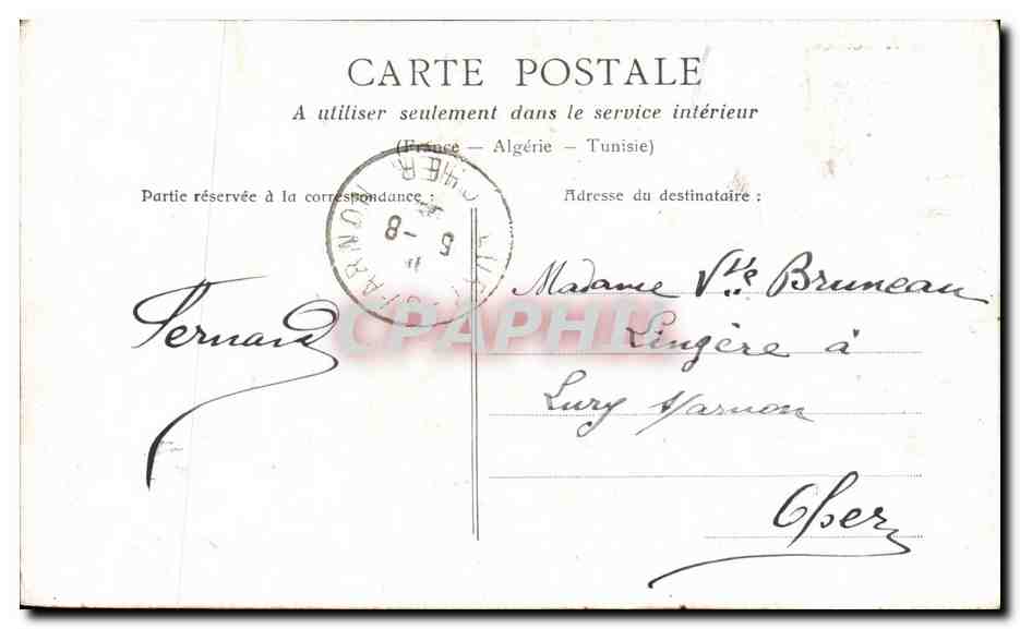 CPA Fantaisie Femme Lyre La muse — Verso