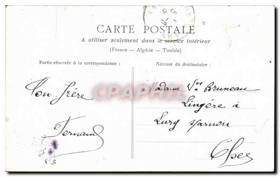 La Muse — harpiste en forêt — P.S.C. Paris — Verso